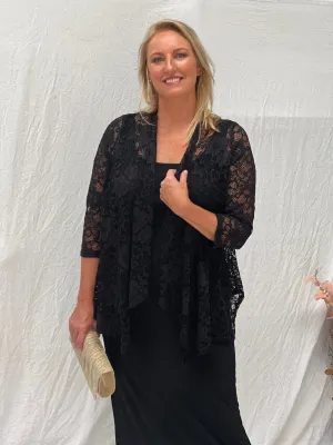 Queen Black Lace Cardigan