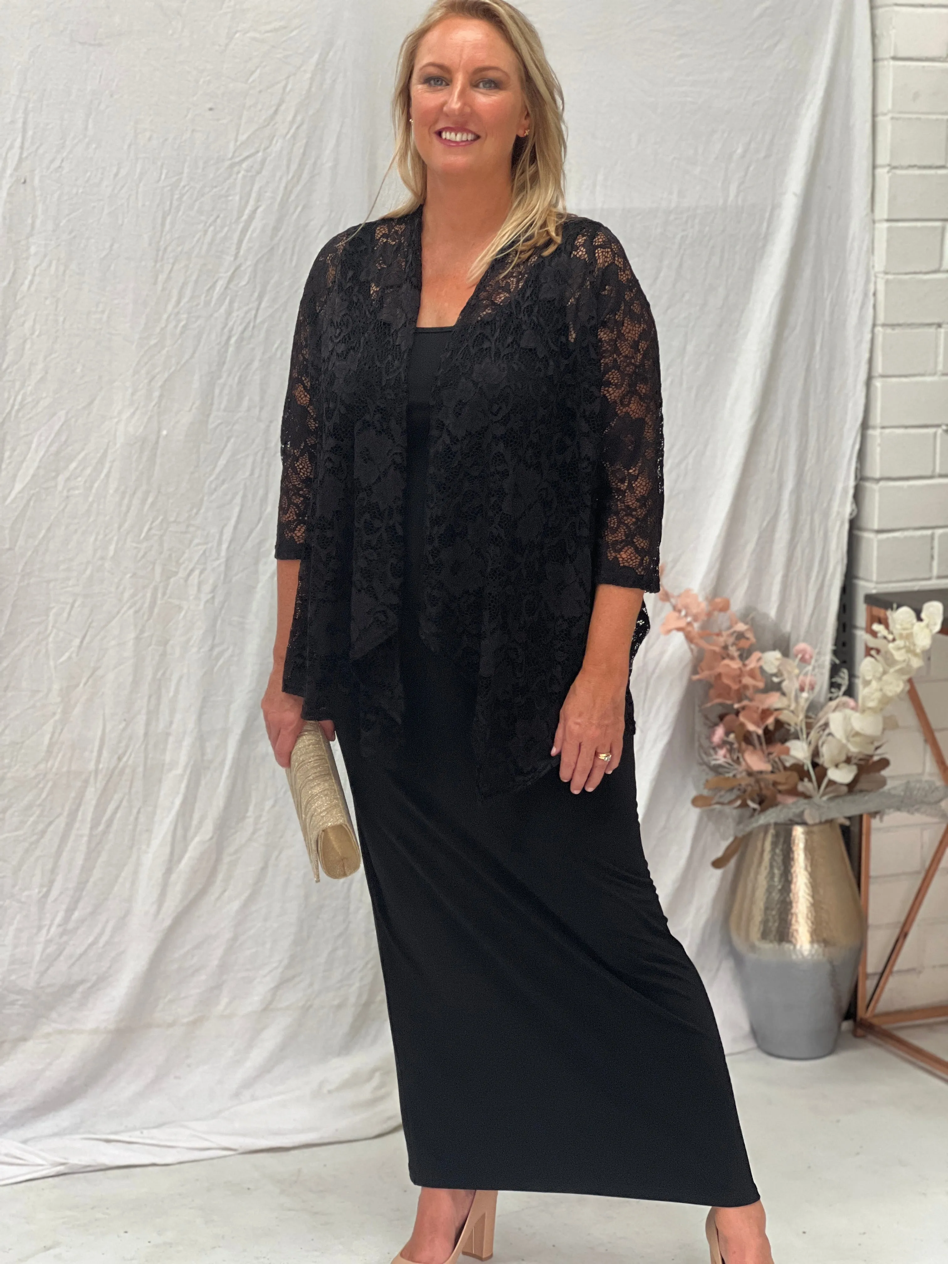 Queen Black Lace Cardigan