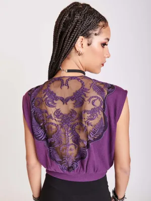 Scorpion Embroidered Blouson Top