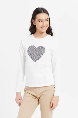 Senior Girls Twofer Cardigan With T-Shirt (2 Piece)