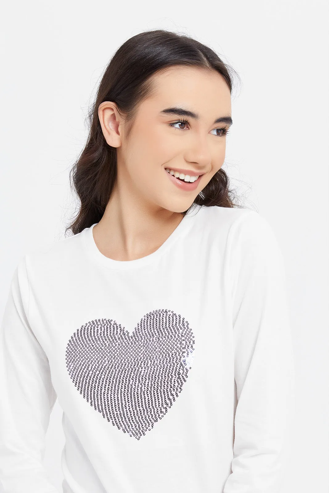 Senior Girls Twofer Cardigan With T-Shirt (2 Piece)