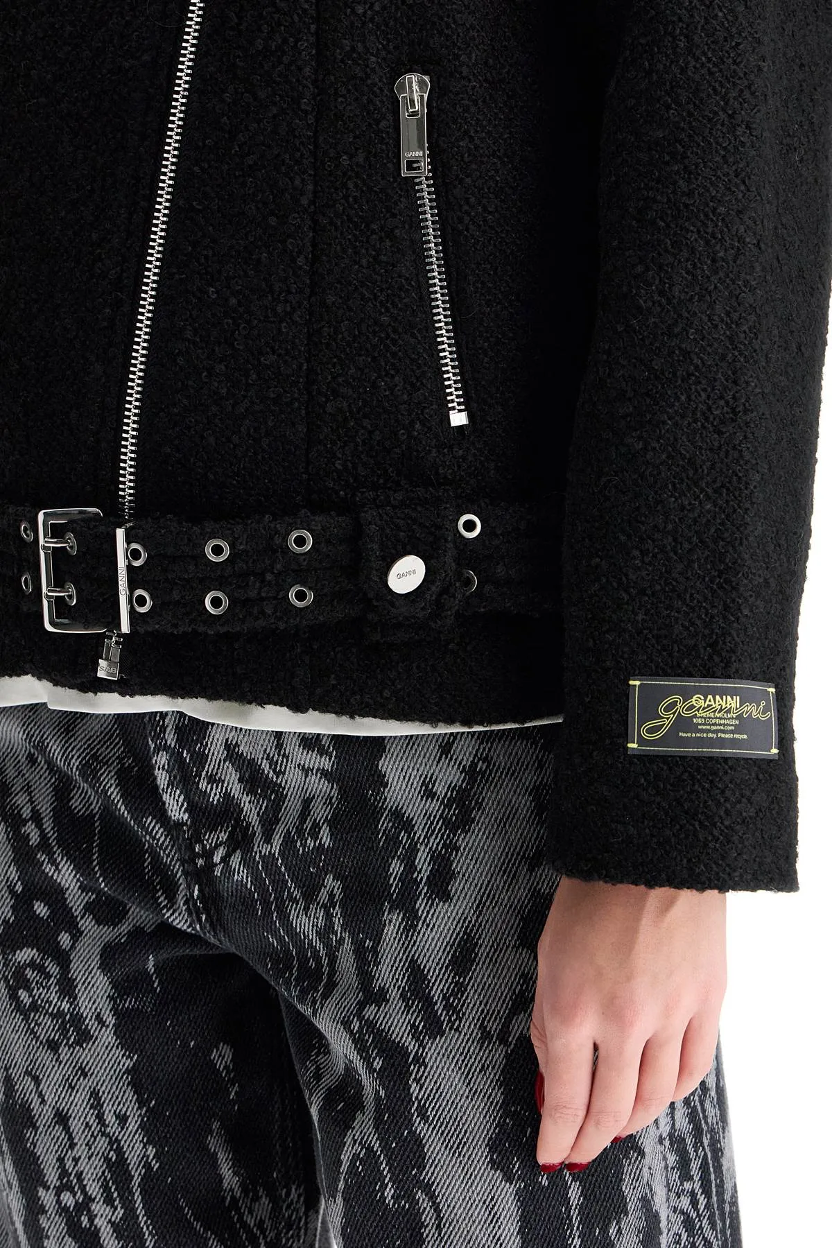 short bouclã© jacket for W0026 BLACK