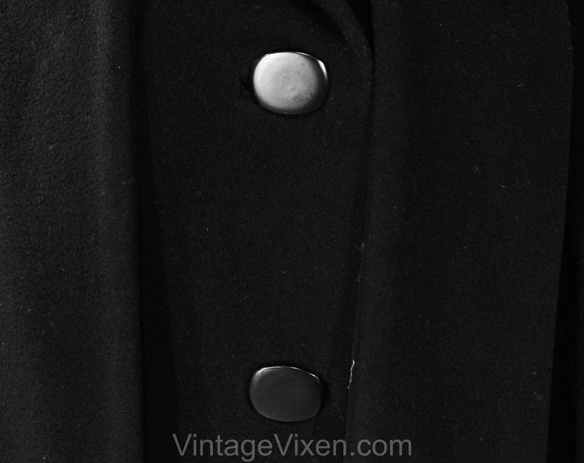 Size 10 Black Winter Coat - Designer 80s Overcoat by Pauline Trigere with Muffler Neckline - Long Heavy Tailored Cold Weather - Bust 39