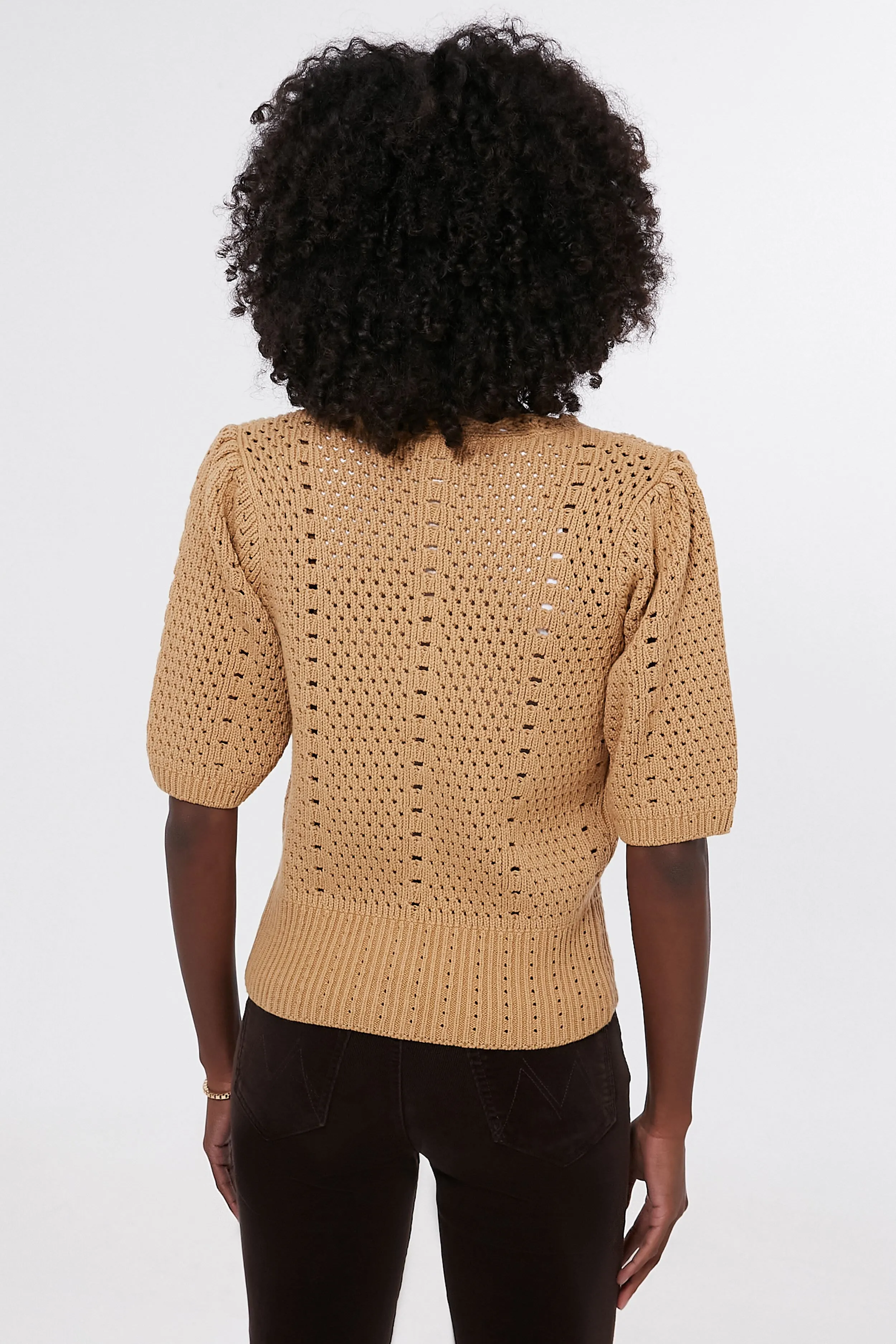 Tan Short Sleeve Alice Cardigan