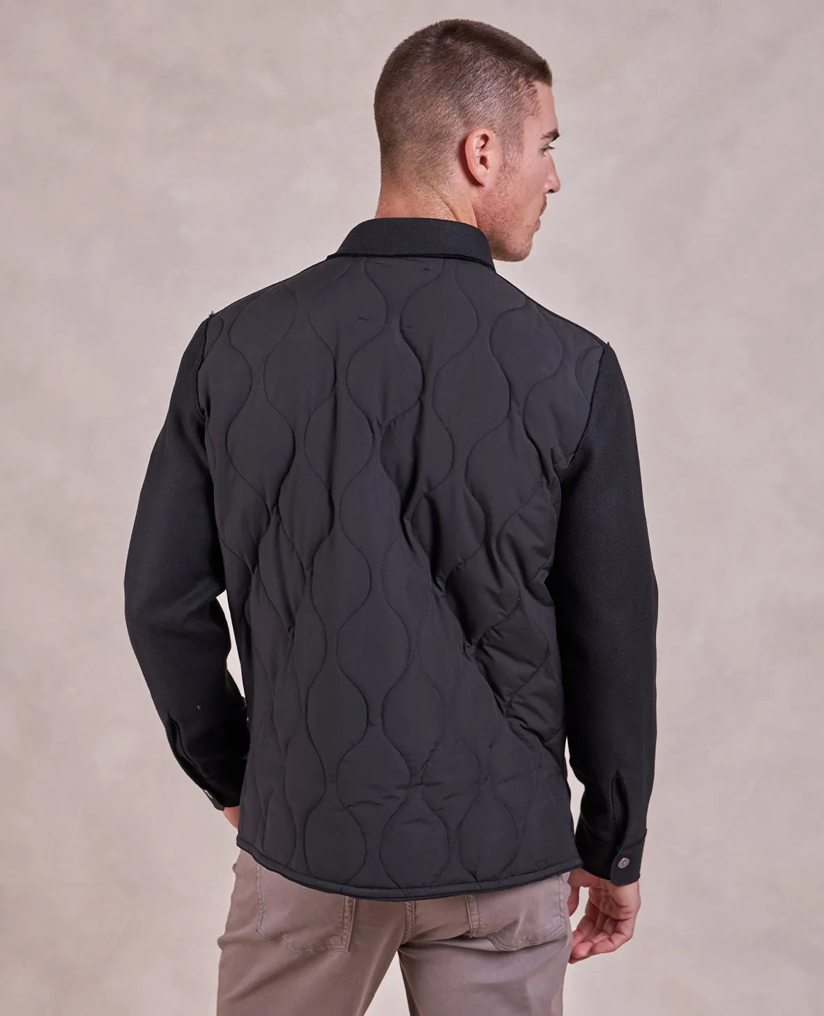 The Kiefer - Wool x Nylon Shirt Jacket - Black