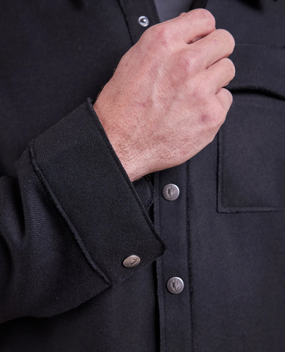 The Kiefer - Wool x Nylon Shirt Jacket - Black
