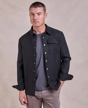 The Kiefer - Wool x Nylon Shirt Jacket - Black