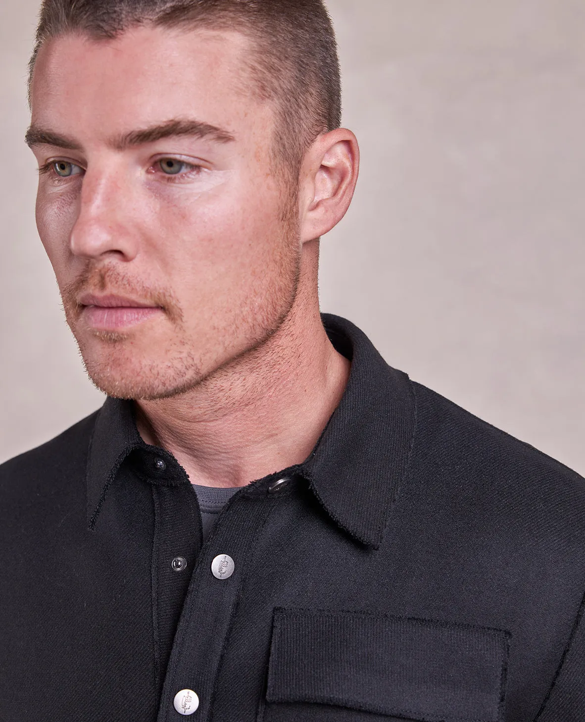 The Kiefer - Wool x Nylon Shirt Jacket - Black