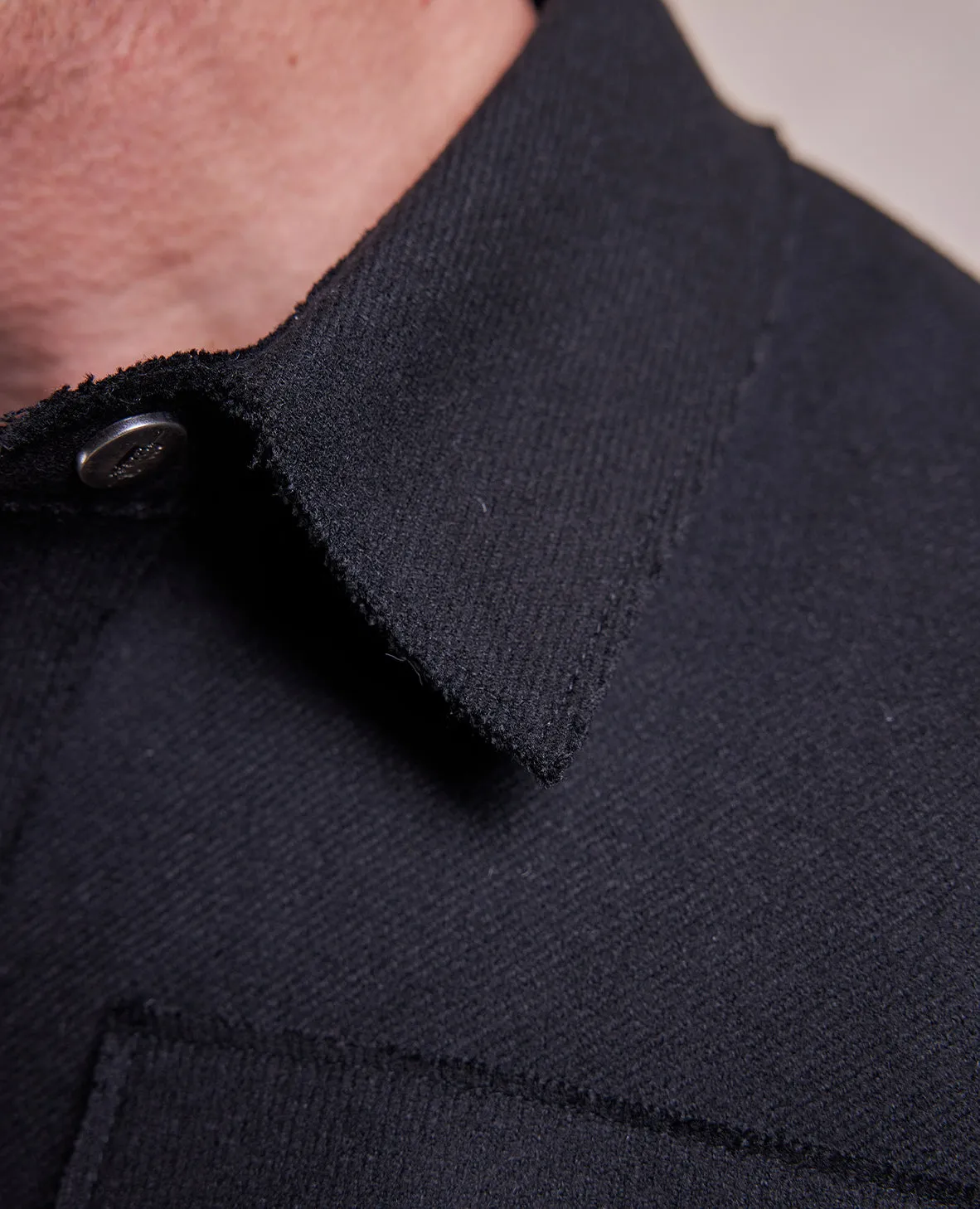 The Kiefer - Wool x Nylon Shirt Jacket - Black