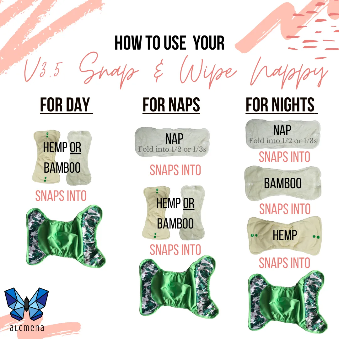 Ultimate Wipeable Cloth Nappy V1.0 | Clara-ty White