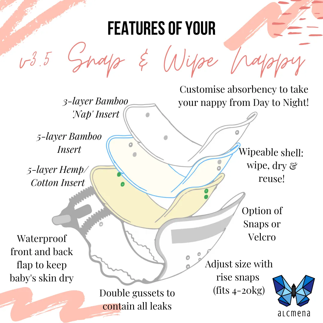 Ultimate Wipeable Cloth Nappy V1.0 | Ruby Red