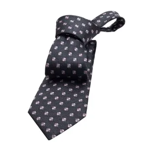 Warwick Foulard Silk Tie, Grey / Pink