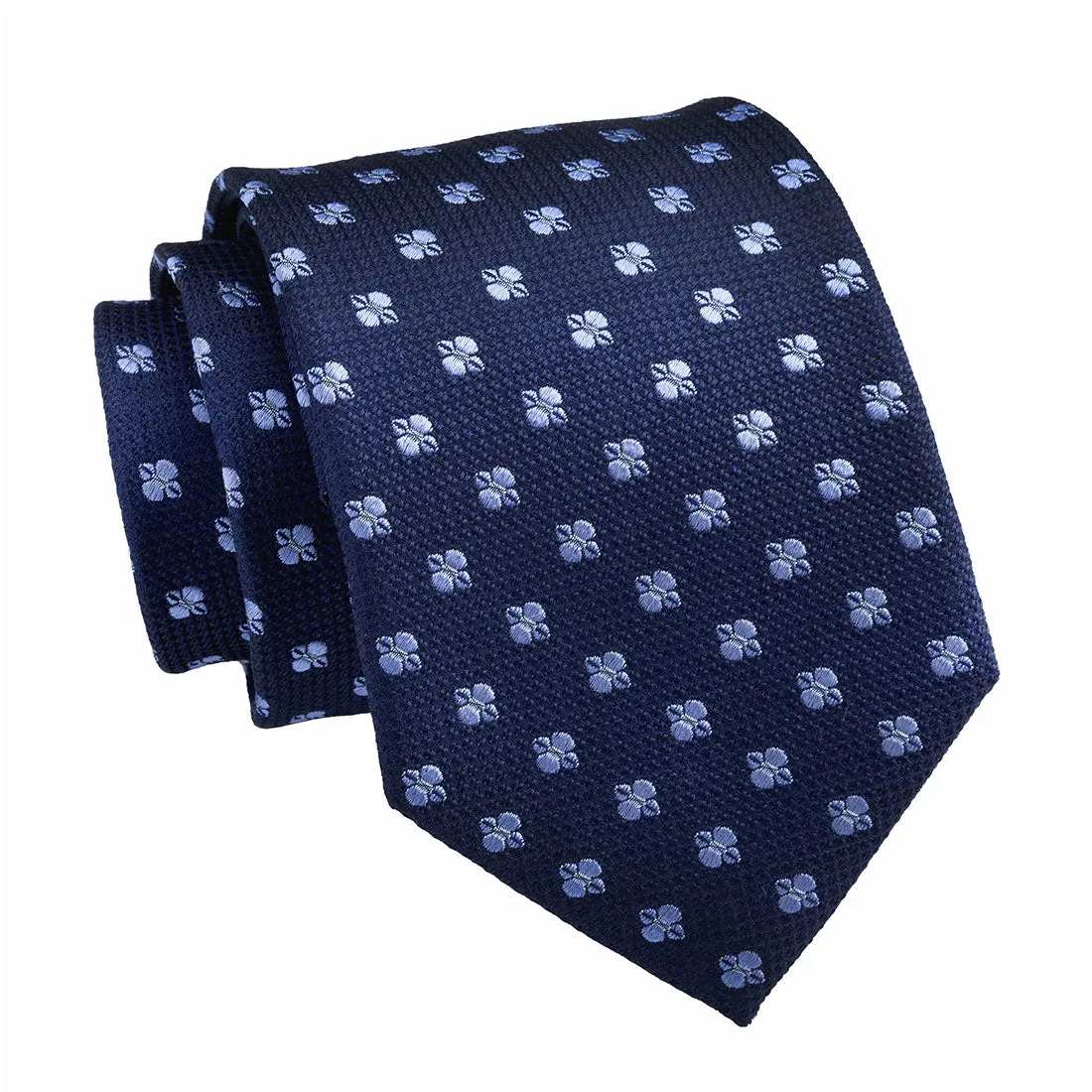 Warwick Foulard Silk Tie, Navy / Light Blue