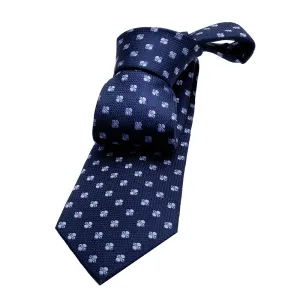 Warwick Foulard Silk Tie, Navy / Light Blue