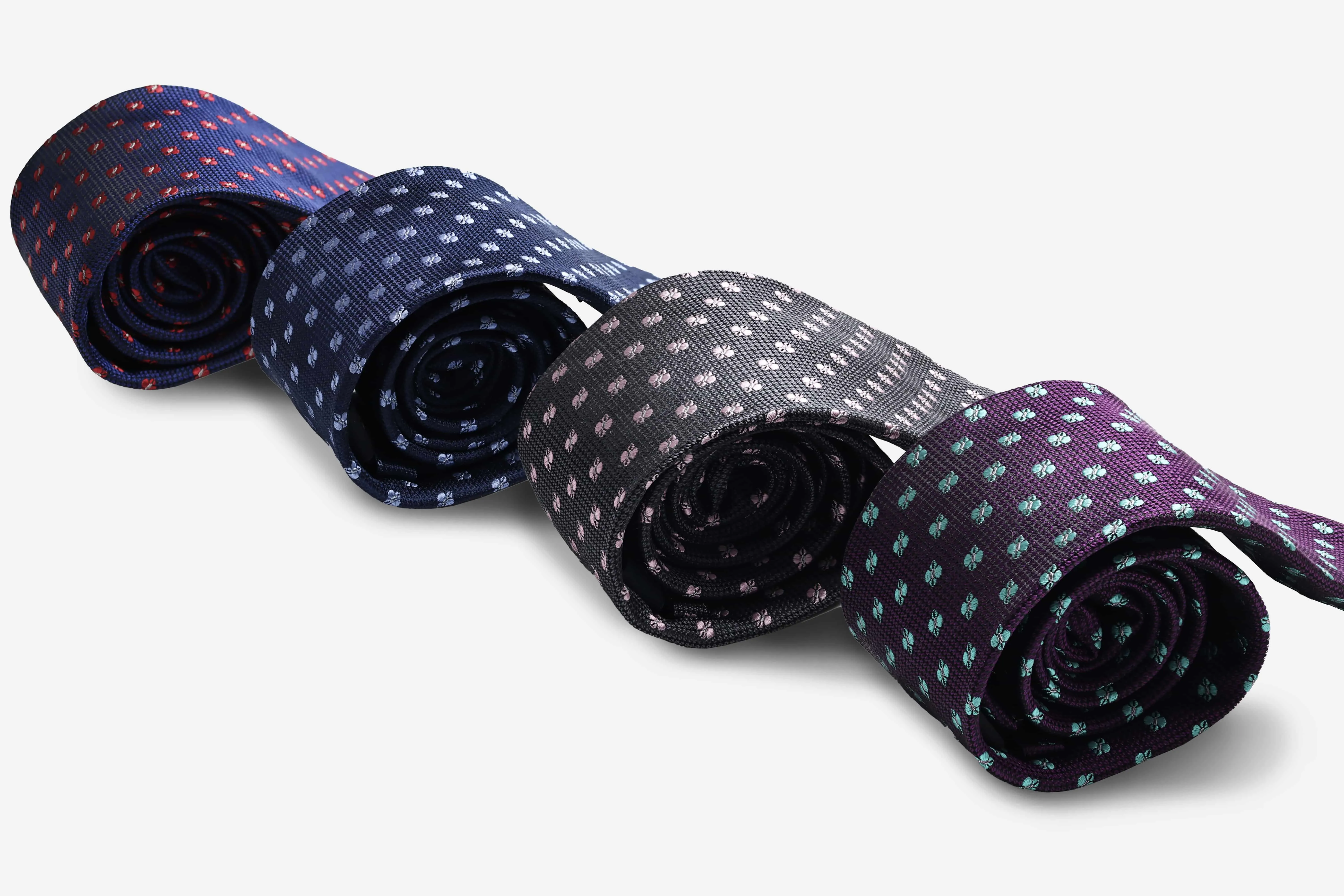 Warwick Foulard Silk Tie, Navy / Light Blue