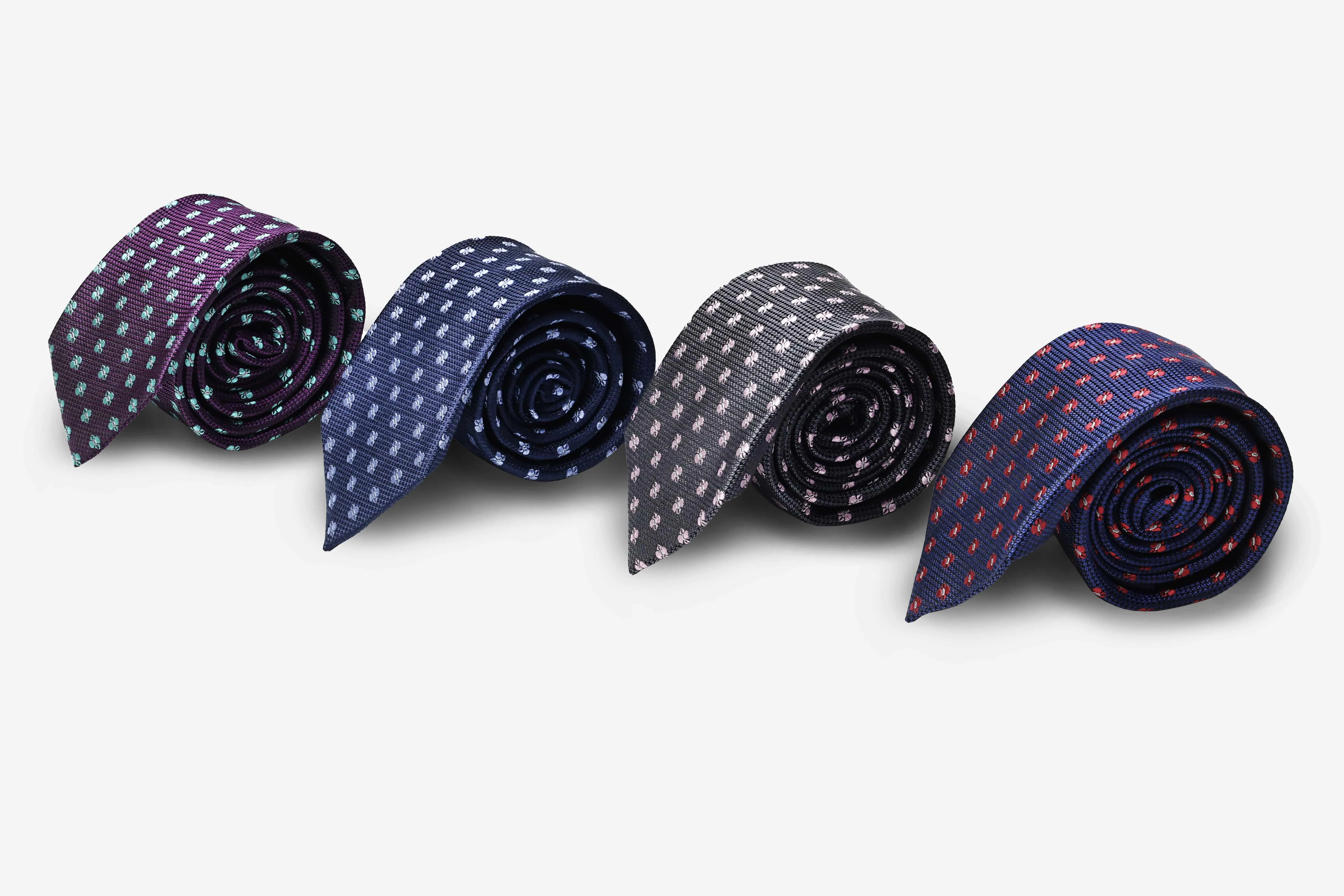 Warwick Foulard Silk Tie, Navy / Light Blue