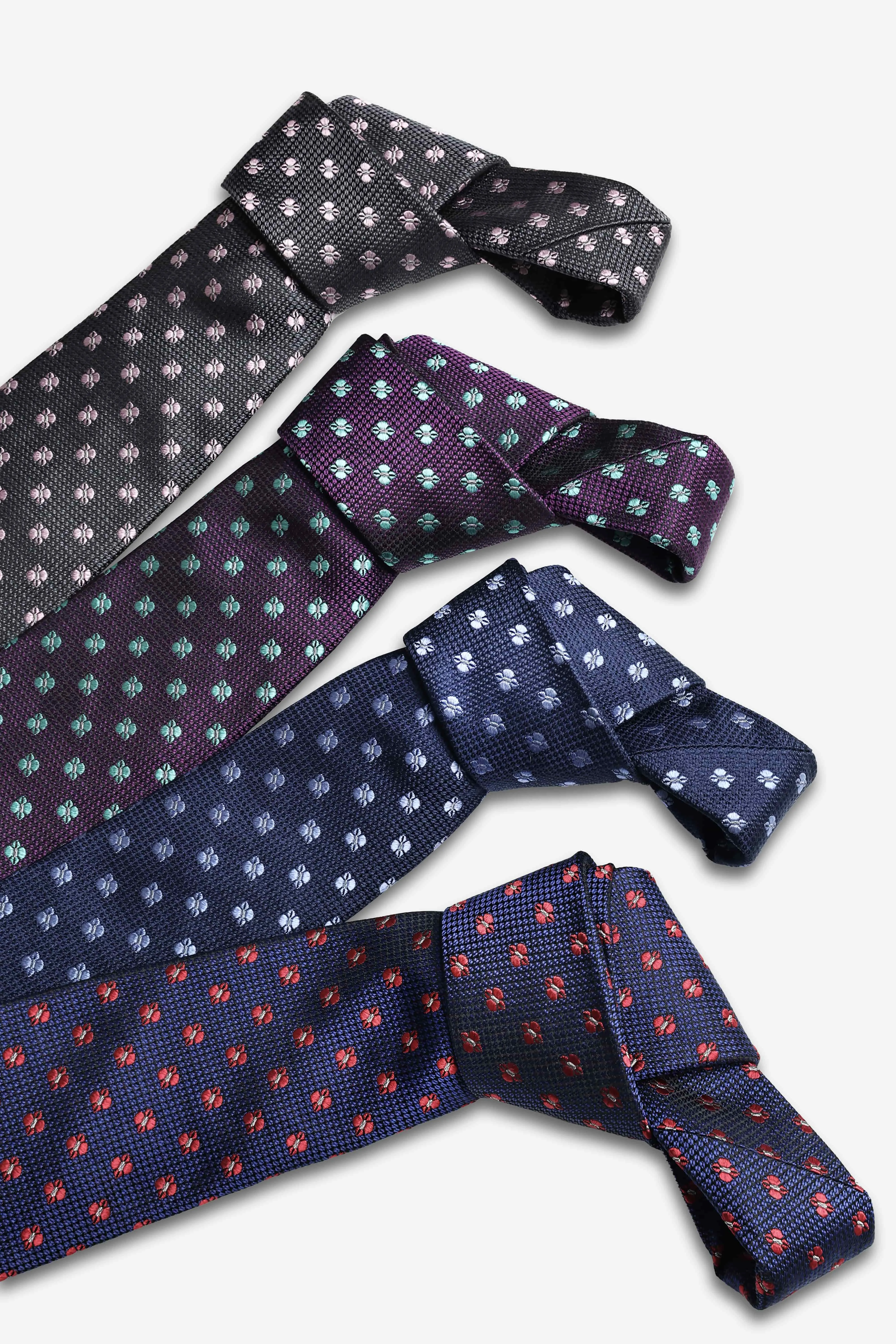Warwick Foulard Silk Tie, Navy / Light Blue