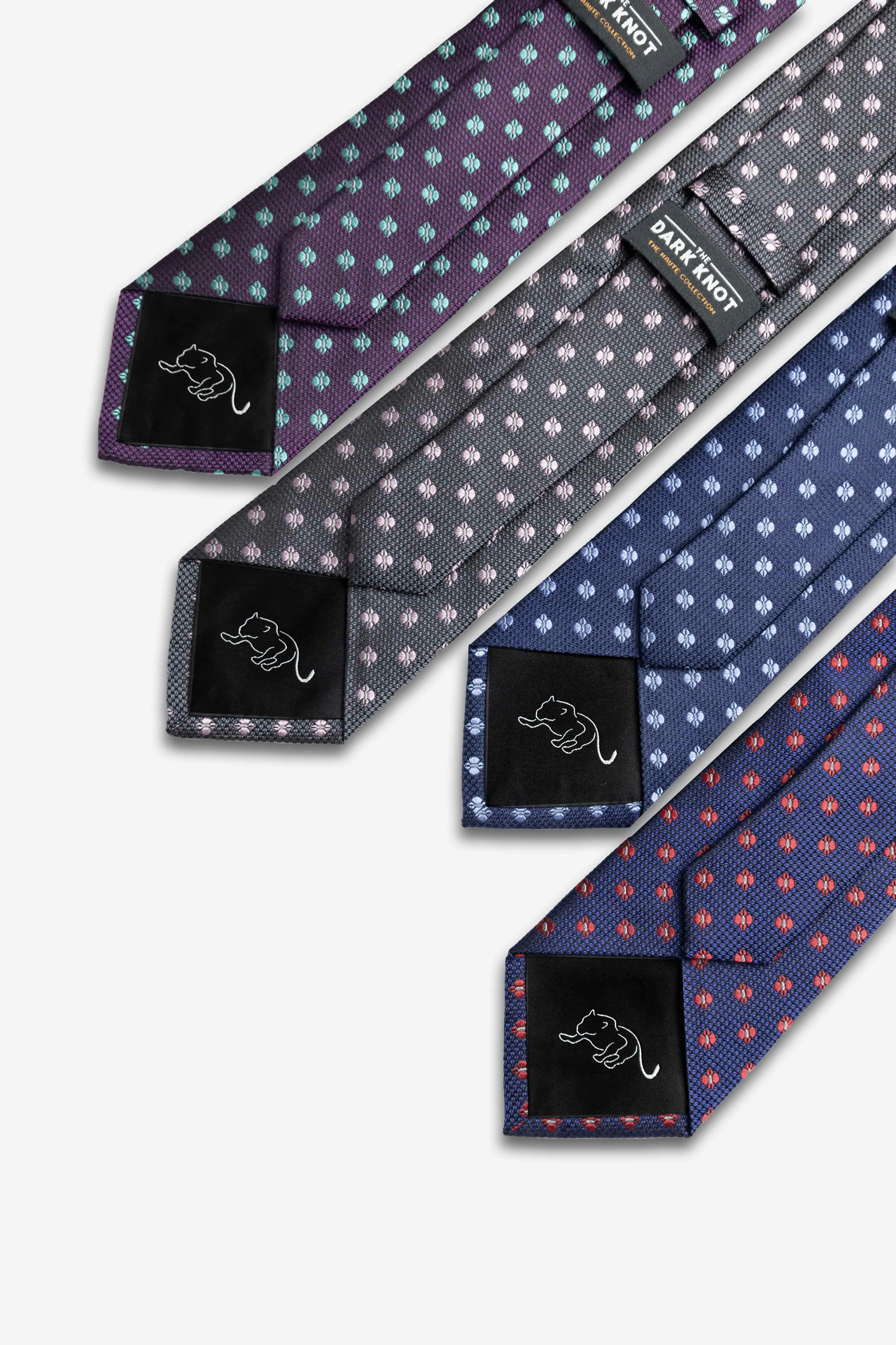 Warwick Foulard Silk Tie, Navy / Light Blue
