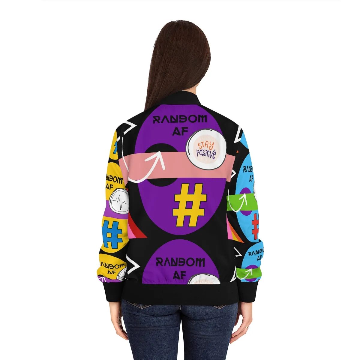Women's Bomber Jacket (AOP) RANDOM AF
