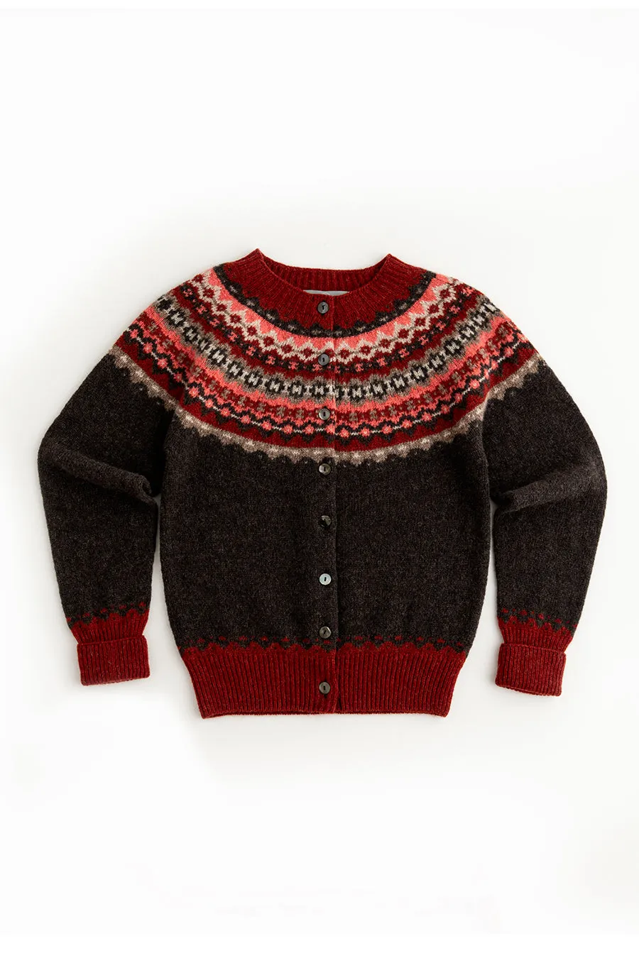 Womens Crathie Fair isle Cardigan - Brown