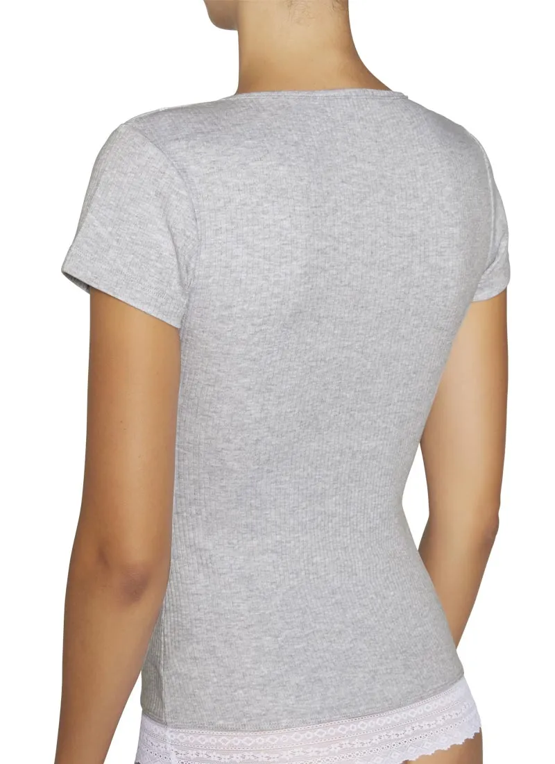 Ysabel Mora Short Sleeve Coordinating Patterned Cotton Vest Top 19154